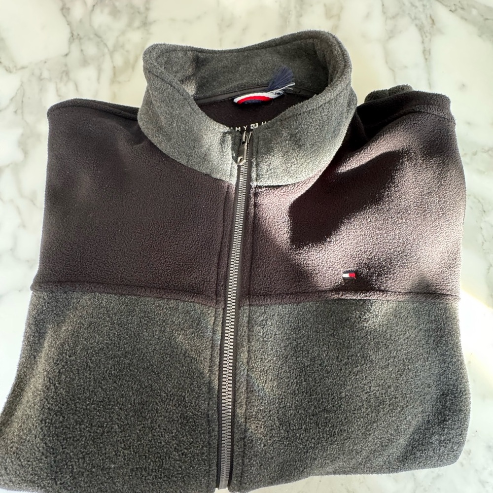 Jacket Fleece Tommy Hilfiger Gray and Black Lightweight Jacket - Picture 5 of 15